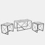 Hanah Home Defne - Juego de mesa de centro Mármol Blanco y Negro